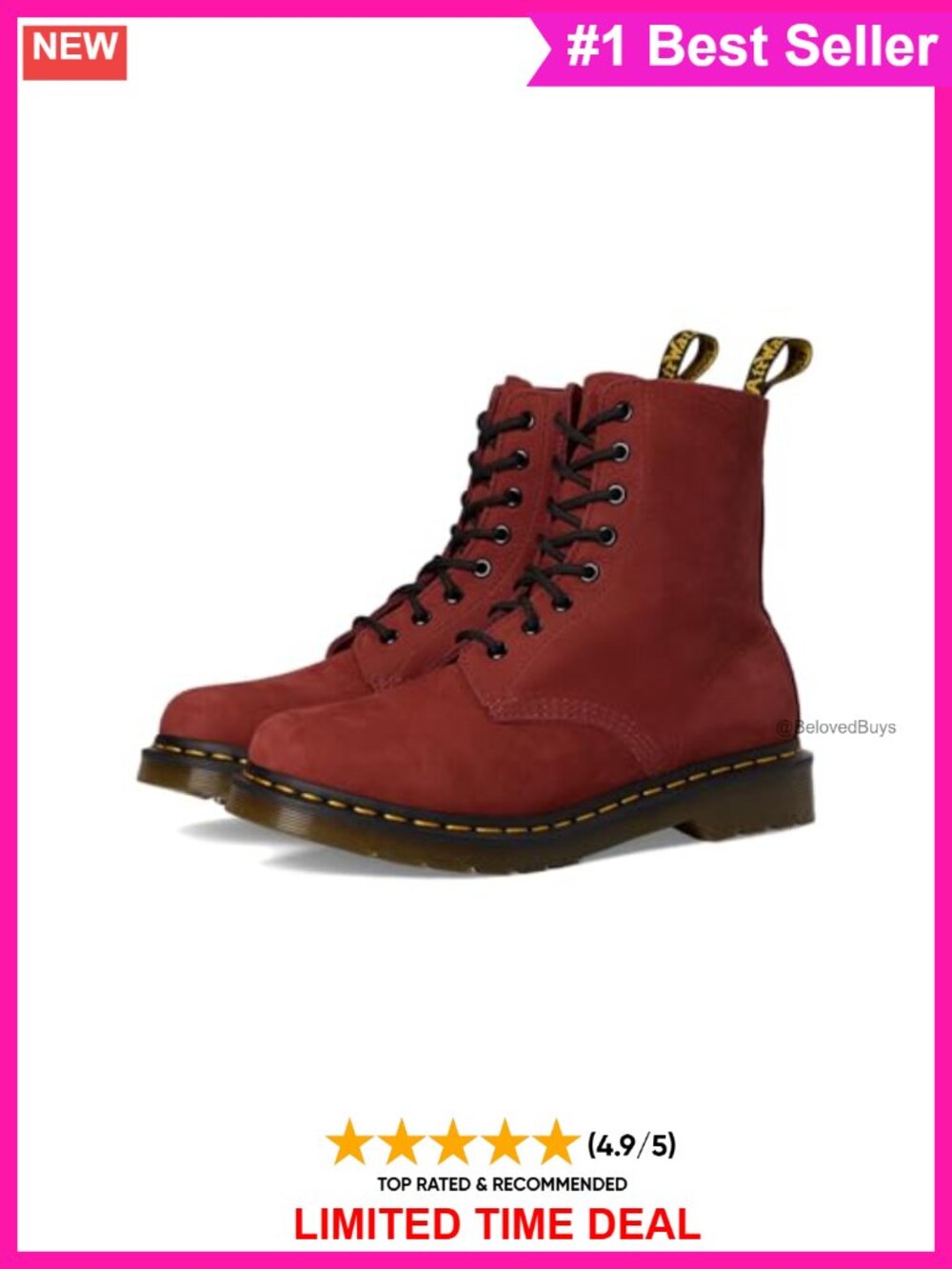 Dr. Martens 1460 Pascal Milled Nubuck Leather Ankle Boots